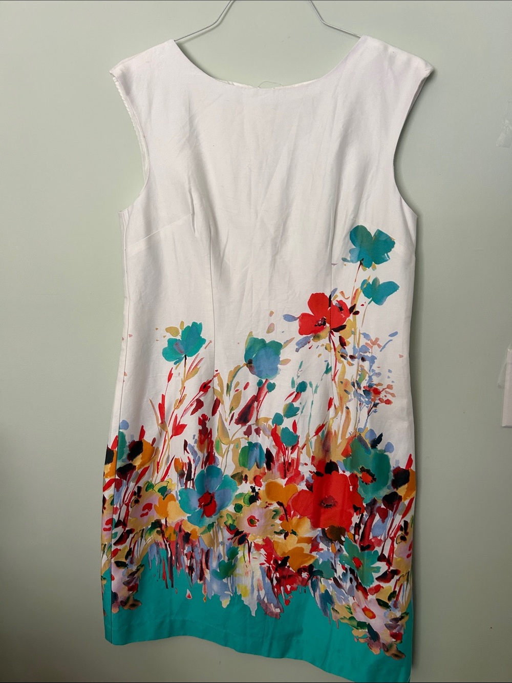 NorthStyle White Mini Dress with Multicolor Floral Border